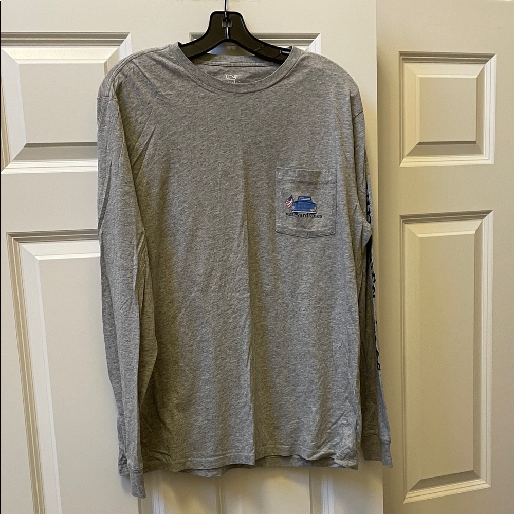 Men's Vineyard Vines Long-Sleeve Pocket Tee - Gray